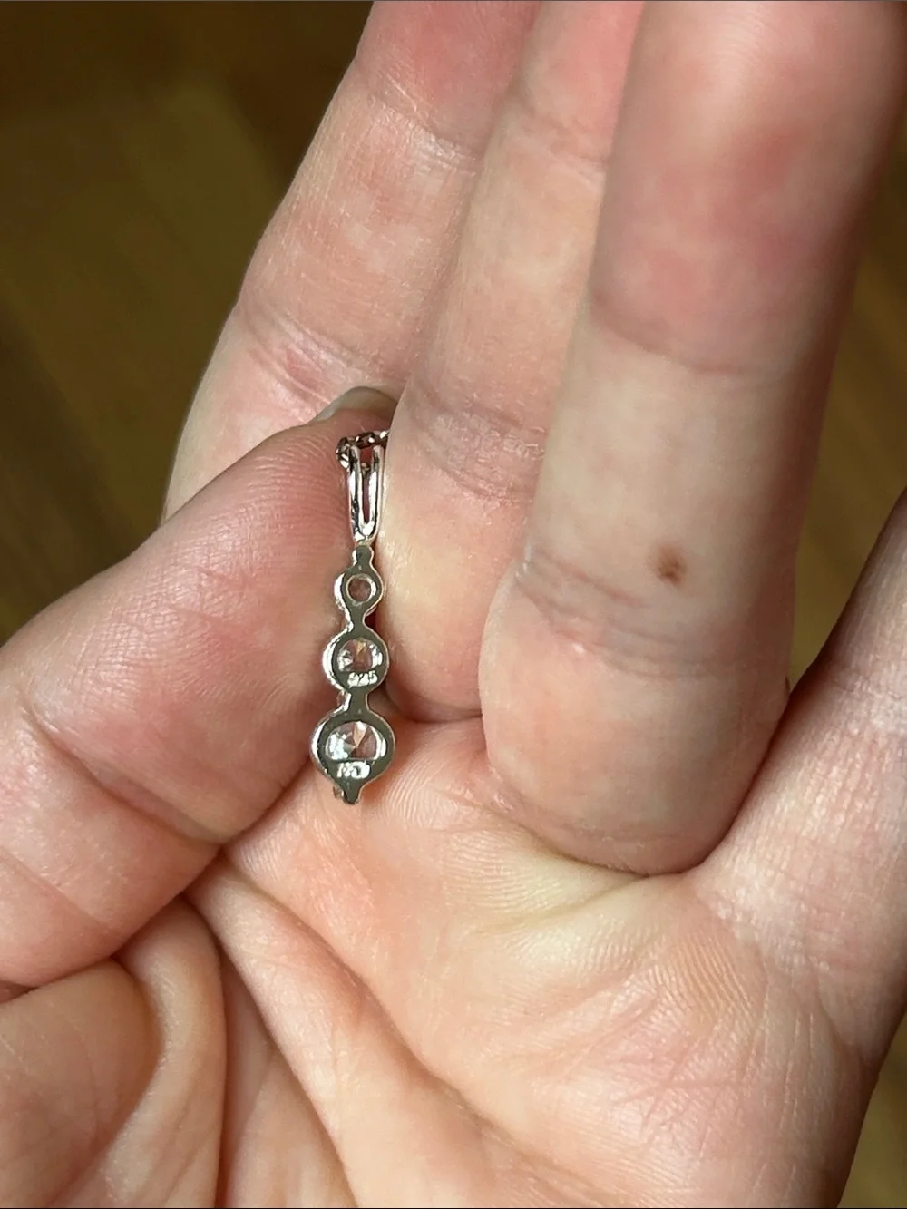 Vintage Clear Sparkly Rhinestone Necklace Sterling Silver Chain